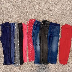 5 pairs of toddler girl pants 3T.